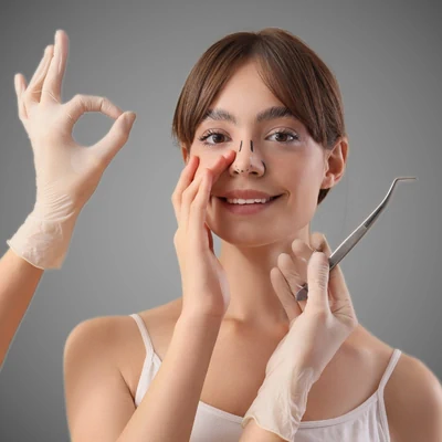 Paciente joven en consulta evaluando candidatura a rinoplastia